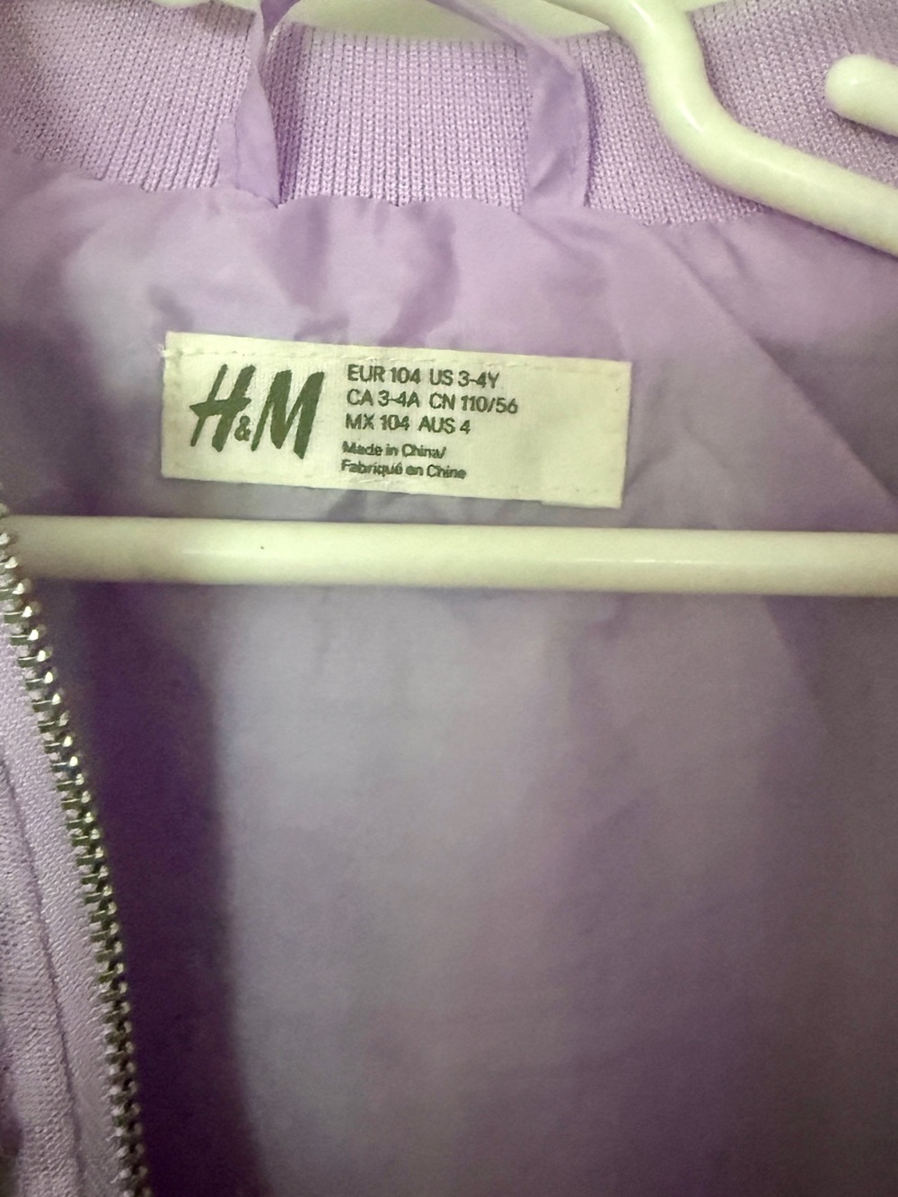 H&M Lavender Bomber Jacket with Reversible Green, Silver & Purple Sequins - Picture 4 of 6